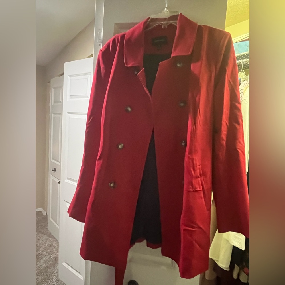 Women's Red Pea Coat